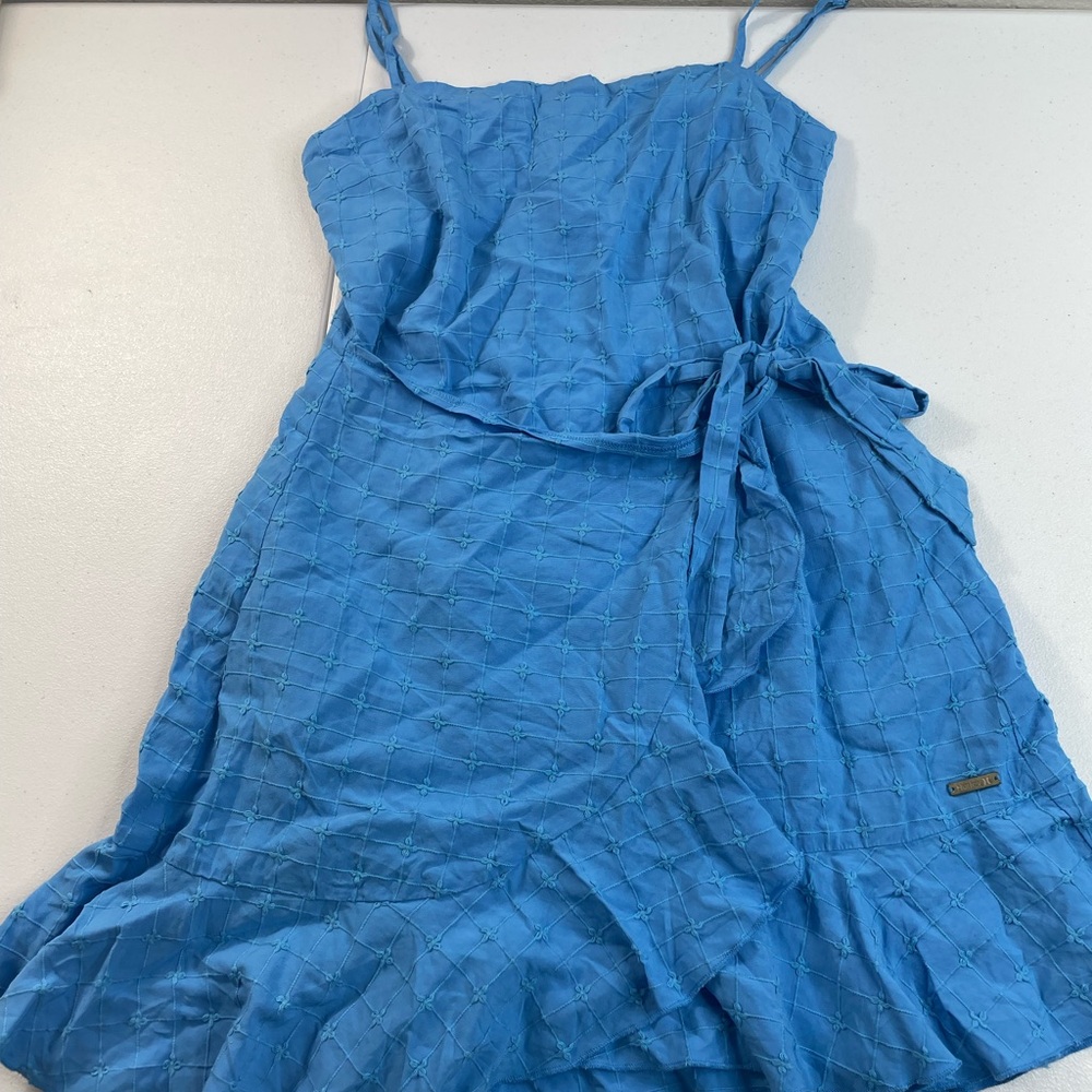 Hurley Blue Textured Tie-Waist Cami Top Size S Boho Summer